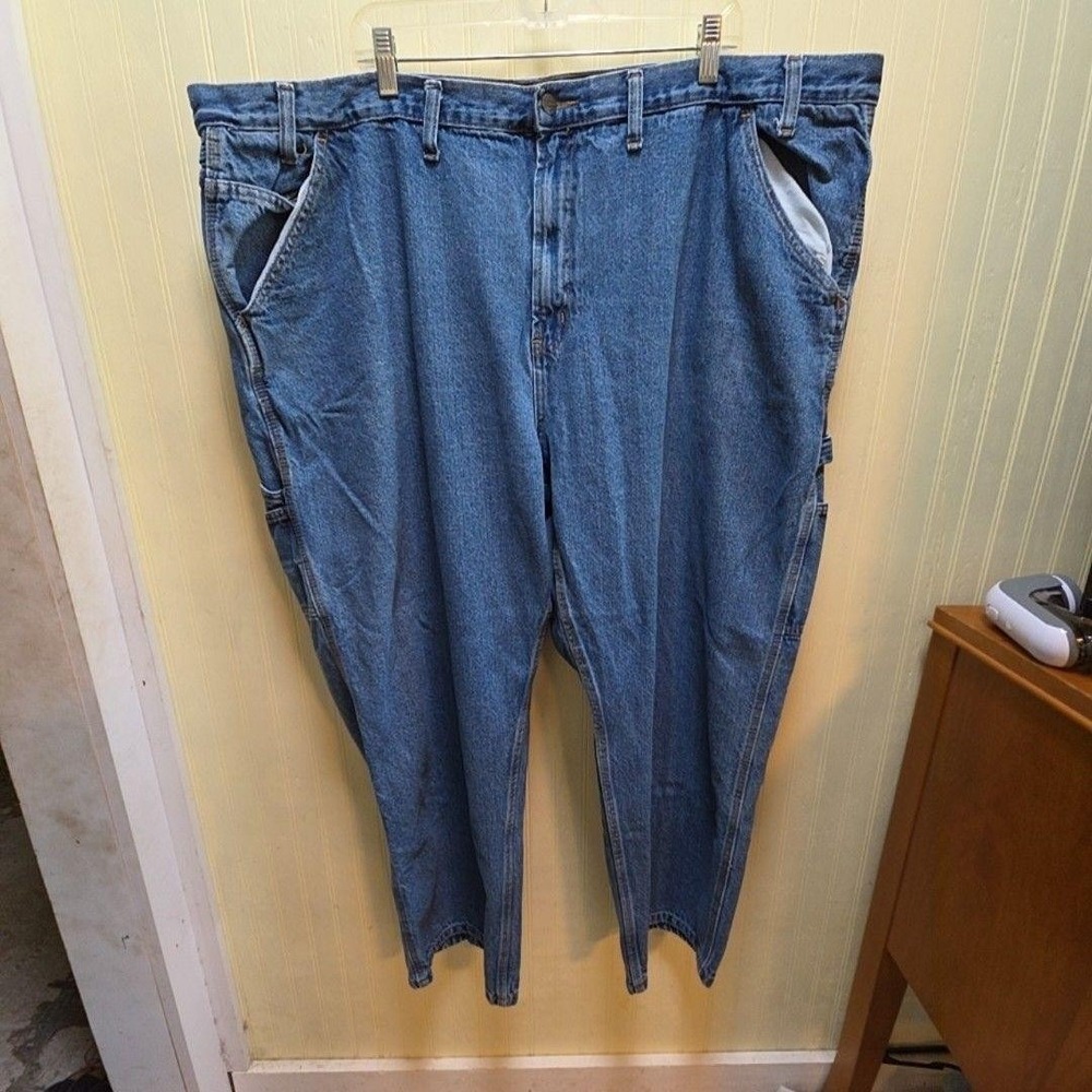 RK Brand Carpenter Jeans Mens 52x30 Blue Relaxed Fit Straight Denim Work Pants